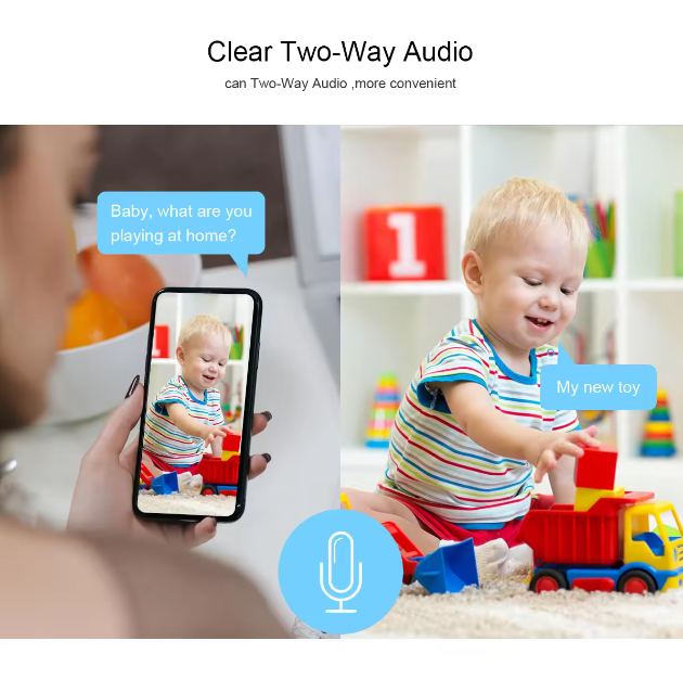 Camara 360 para uso Interior o como Baby Call Vigila, Escucha Y Háblale A Tu Bebé, 1080p